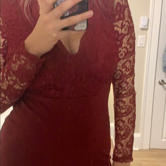 Red Lace Dress - Picture 4 of 5